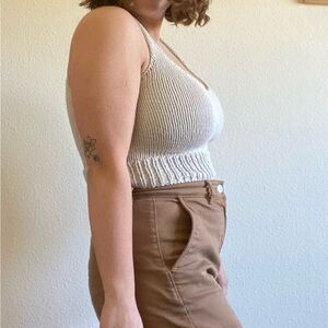 SOLD Handmade Cream Knit Crop Top